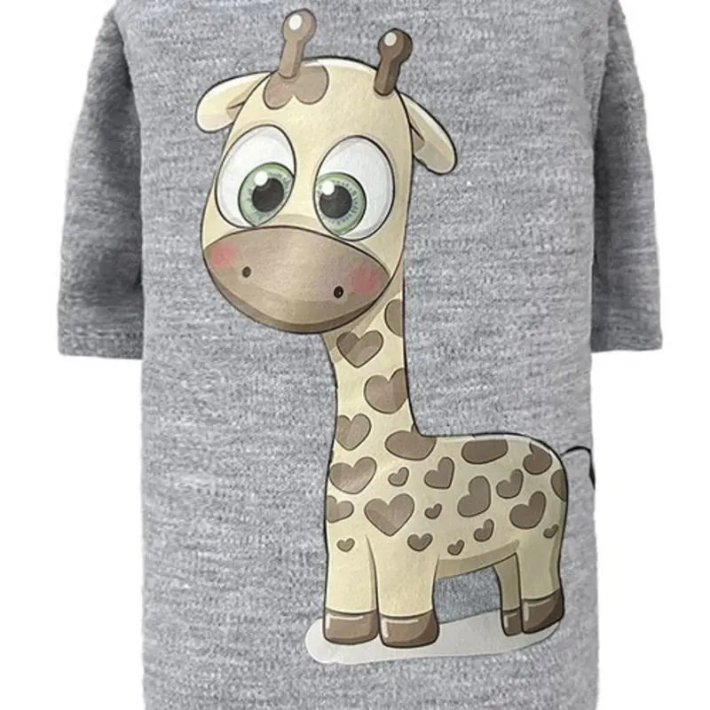 Cutie Dog Tee Collection - Light Grey Giraffe XXS