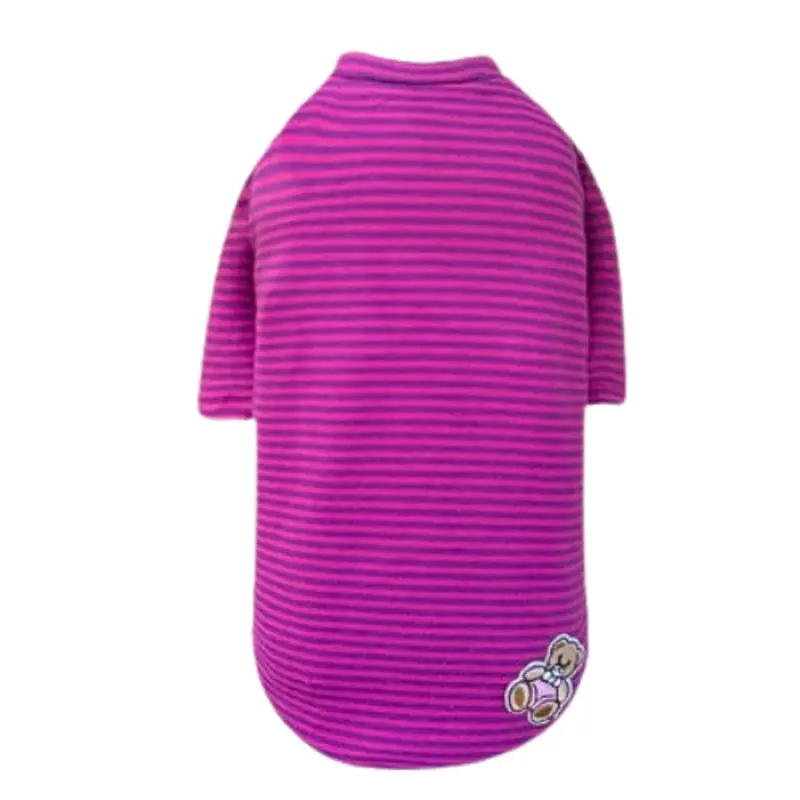 Striped Baby Bear Dog Tee Collection - Striped Fuchsia XXS