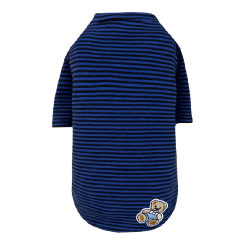 Striped Baby Bear Dog Tee Collection - Striped Navy XXS