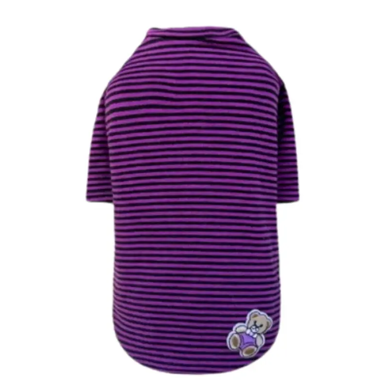 Striped Baby Bear Dog Tee Collection - Striped Purple XXS