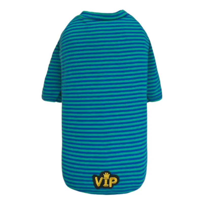 VIP Baby Dog Tee Collection - Striped Teal XXS