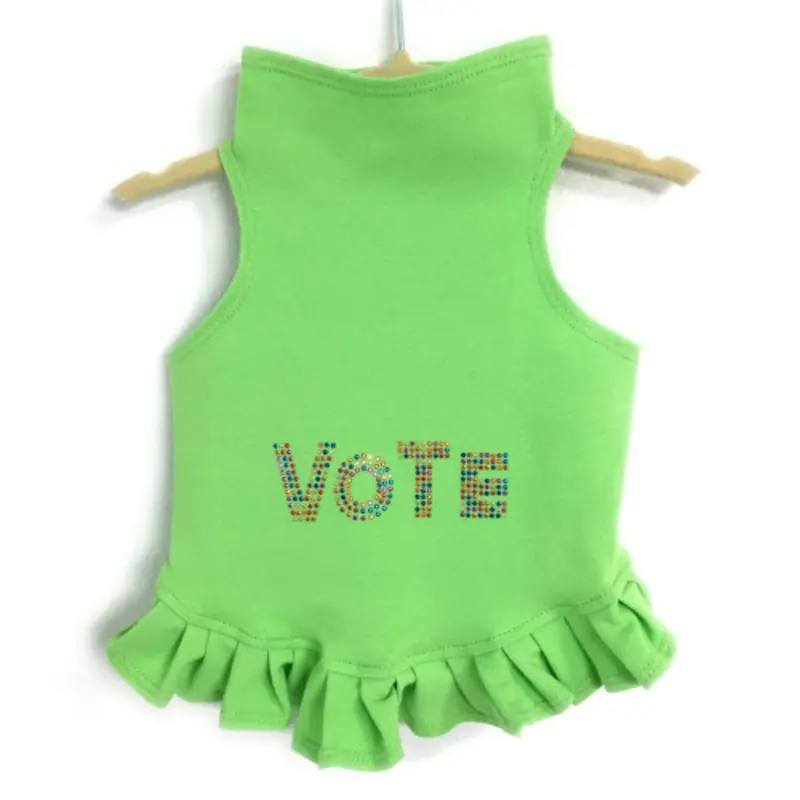 VOTE in Multi-colored Studs Dog Dress Teacup