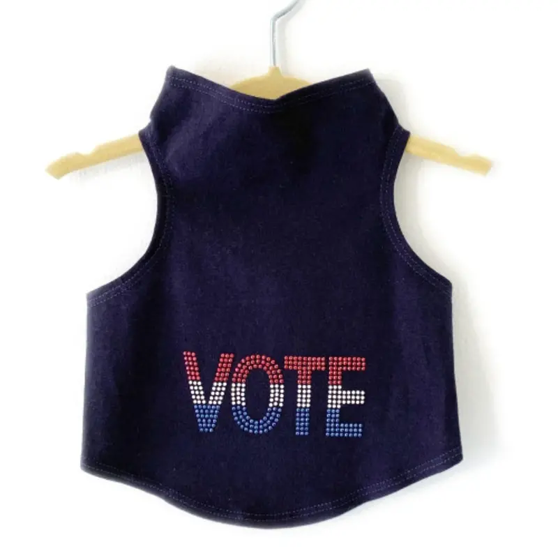 VOTE in Red, White, Blue Studs Dog Tank Teacup