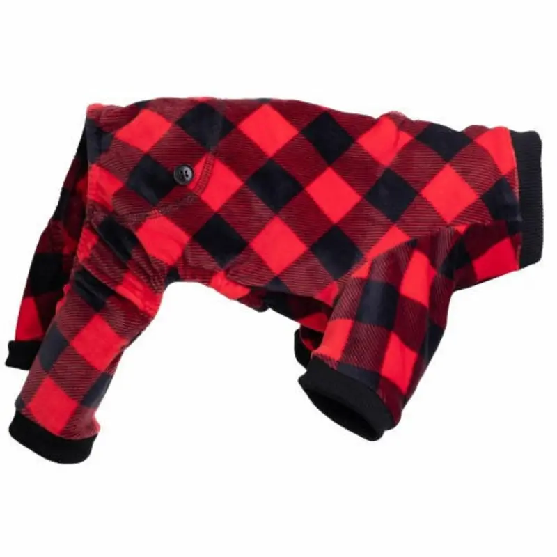 Pet Dog Jammies - Black/Red Buffalo