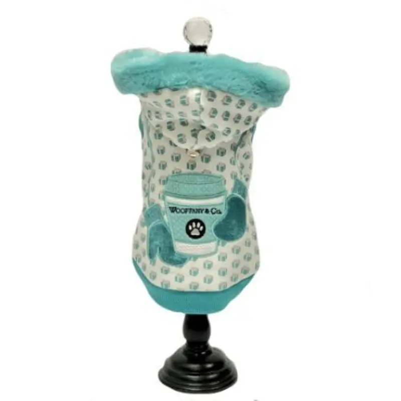 Designer Wooffany & Co Cup of Love Dog Hoodie XXS