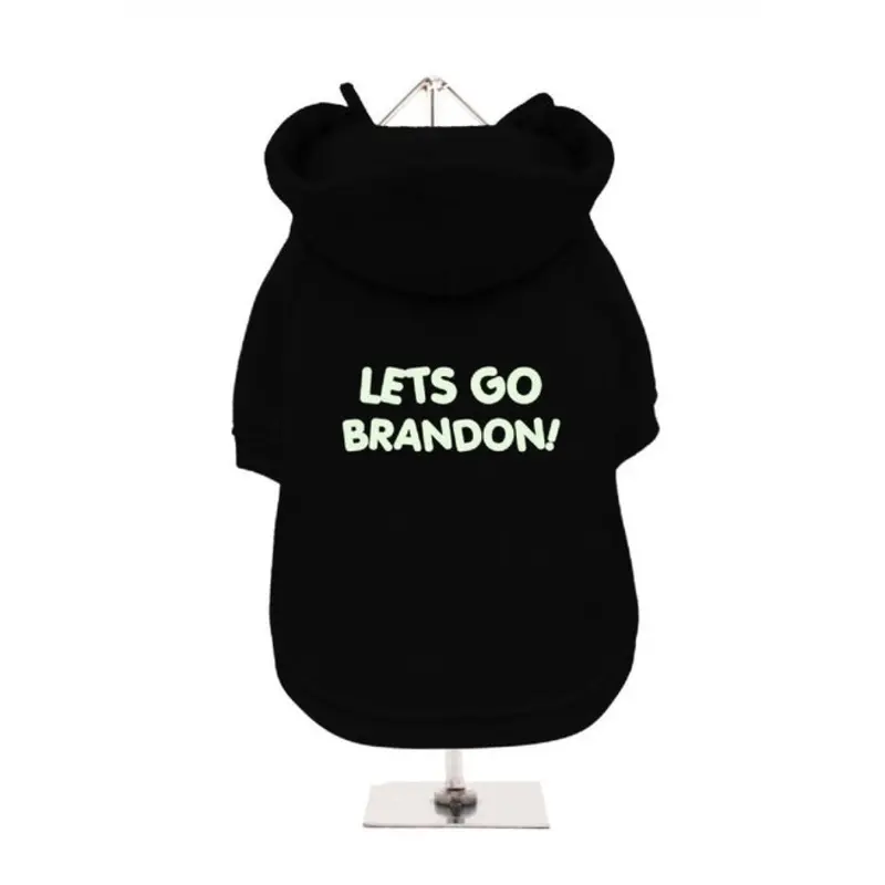 Lets Go Brandon Fleece-Lined Dog Hoodie / Sweatshirt - Black XS
