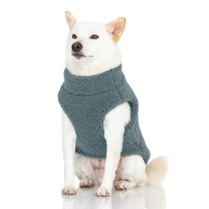 Plush Fuzzy Sherpa Dog Vest - Stone Blue, XS-3XL