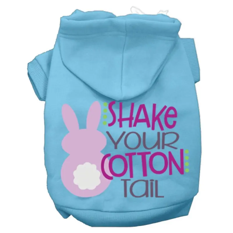 Shake Your Cotton Tail Screen Print Dog Hoodie - Baby Blue - MIR-62-455 BBLXS