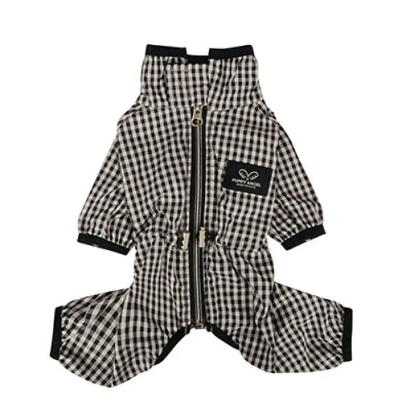 Magagio Check Dog Raincoat Overalls - Black ML