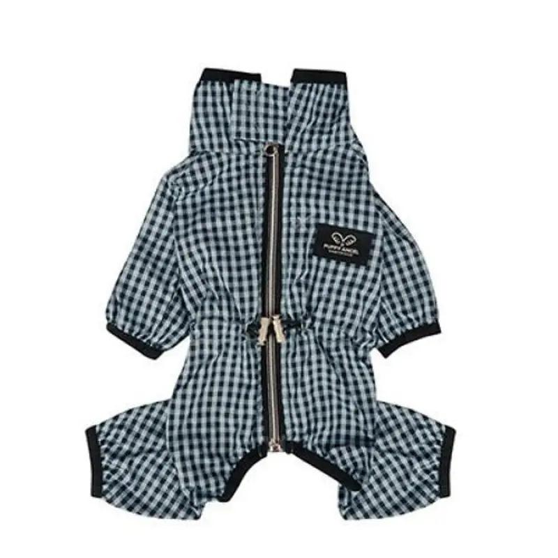 Magagio Check Dog Raincoat Overalls - Blue S