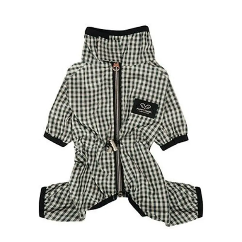 Magagio Check Dog Raincoat Overalls - Green S