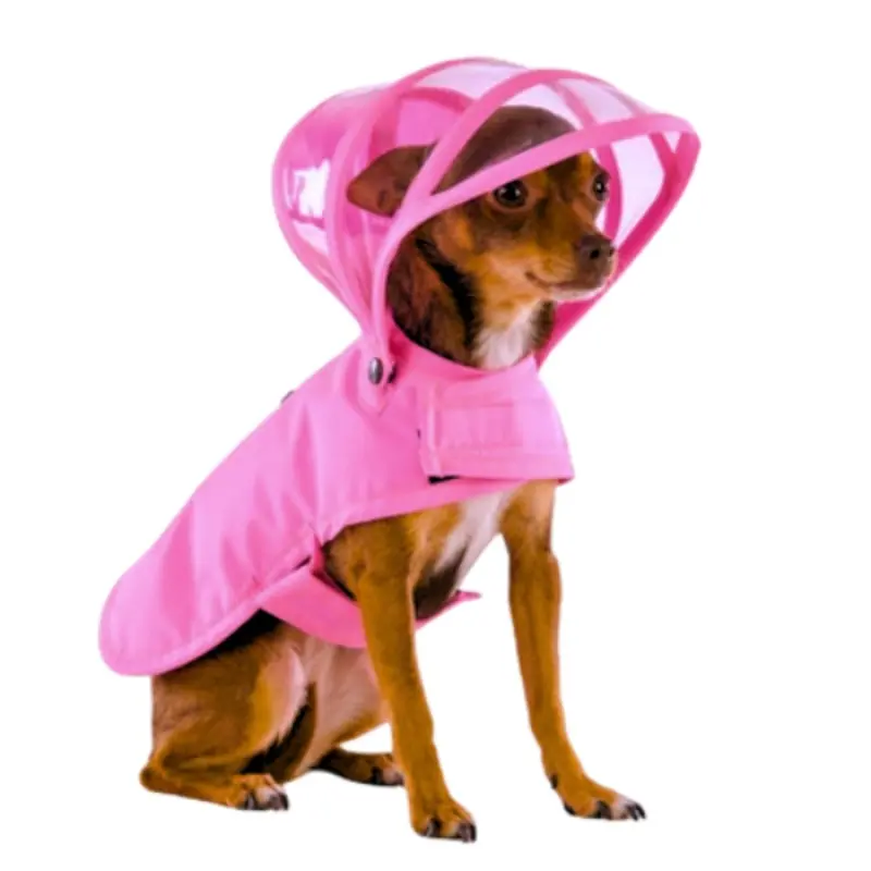 Pink Dog Raincoat - Rainbow Line  - XXS XXS