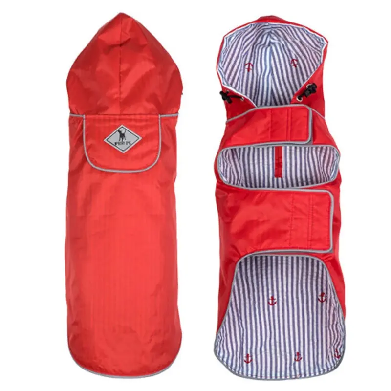 Red Seattle Slicker Dog Raincoat