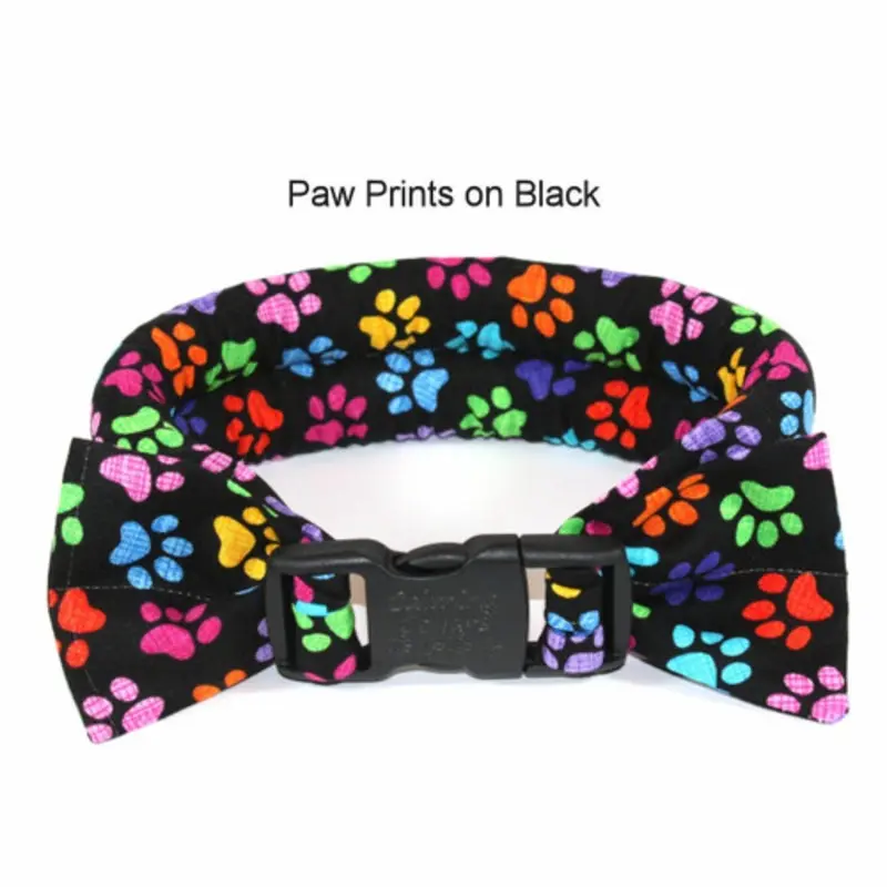 Too Cool Cooling Dog Collars - Paw Prints On Black XS    7 - 10 inches