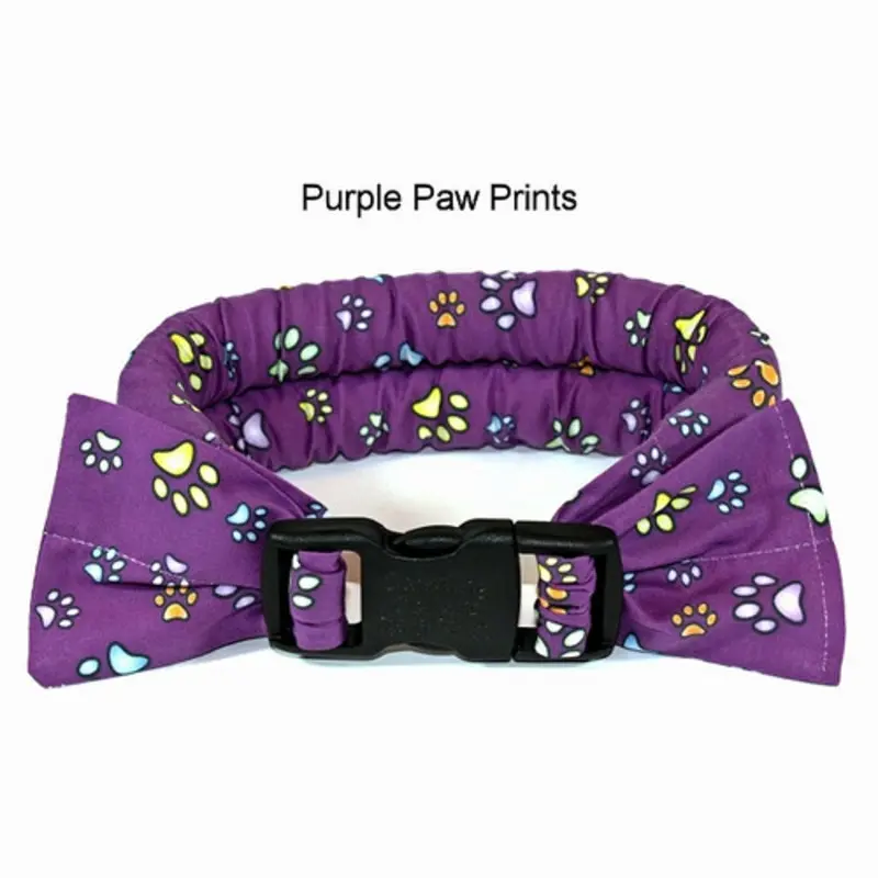 Too Cool Cooling Dog Collars -Purple Paw Print XS    7 - 10 inches
