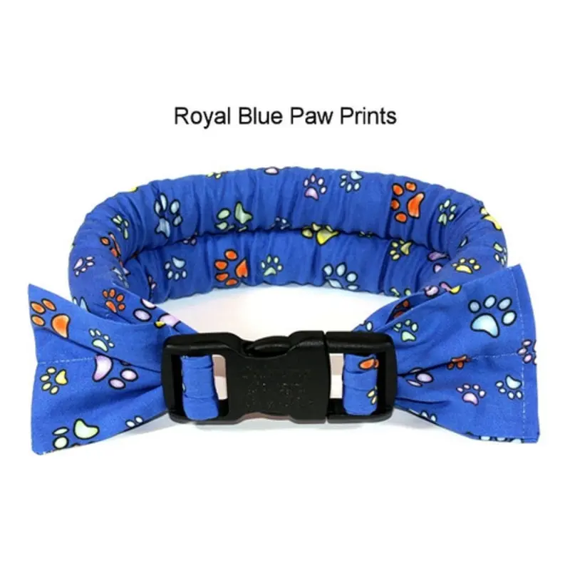 Too Cool Cooling Dog Collars -Royal Blue Paw Print XS    7 - 10 inches