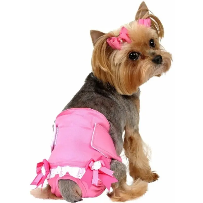 Pink Solid Girl Fancy Dog Panty XS  - Sz 8