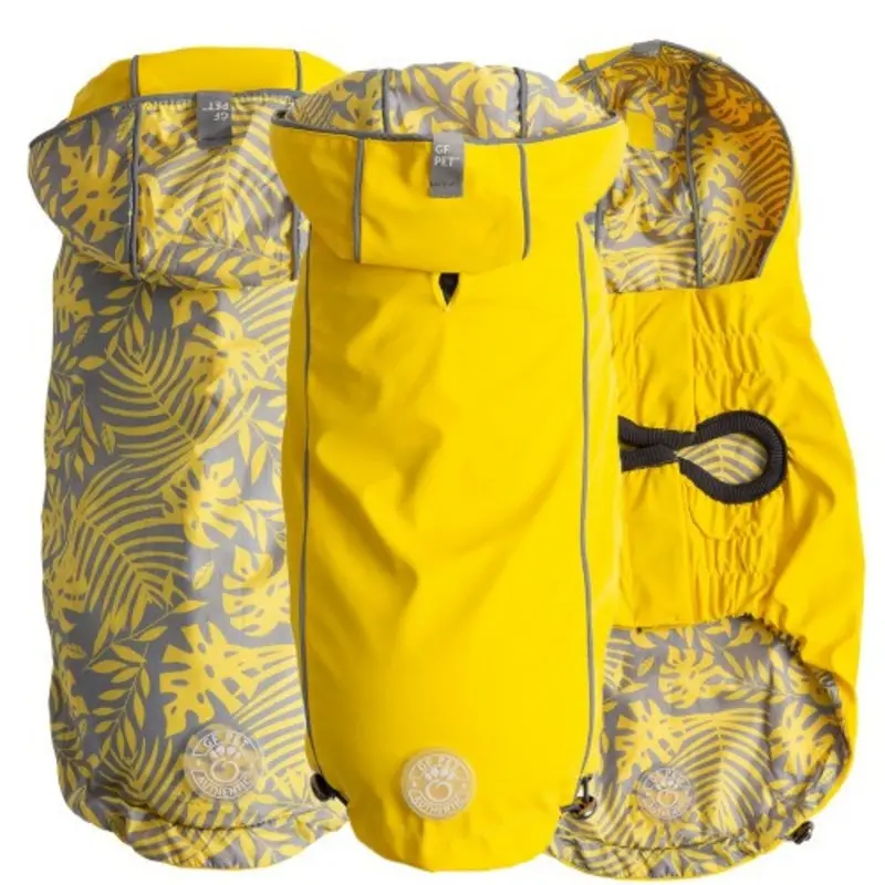 Reversible Elasto-Fit Pet Dog Raincoat - Yellow