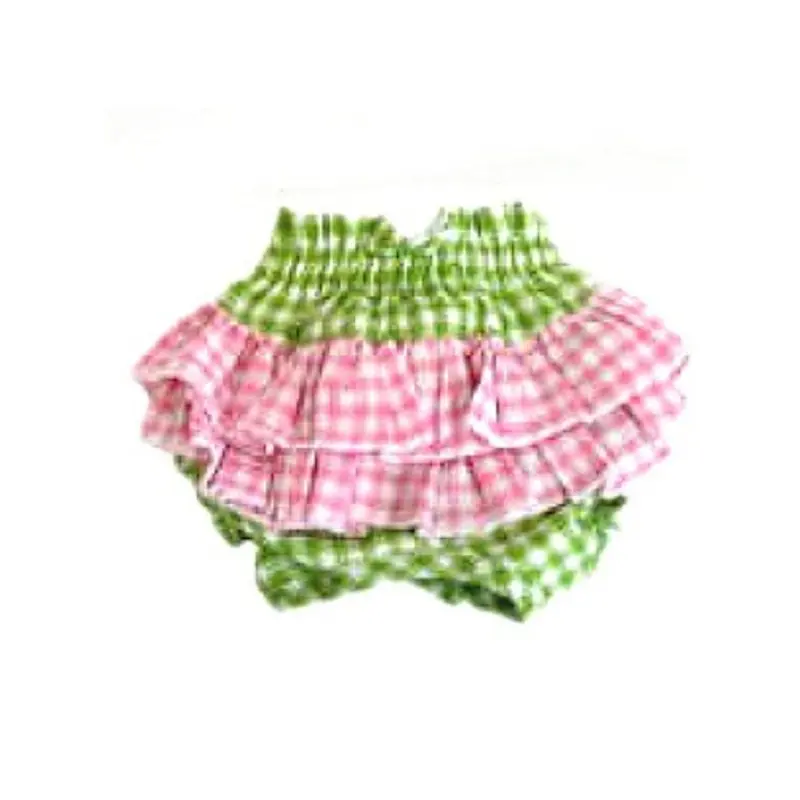Ruffled Dog Panty - Watermelon Green and Pink Gingham Large