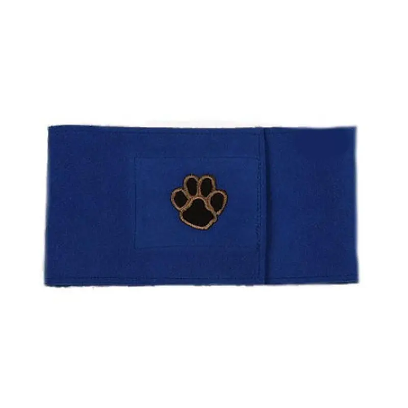 Susan Lanci - Indigo Blue Paw Dog Wizzer Bellybands Sm/Medium    (11"-15" Belly)