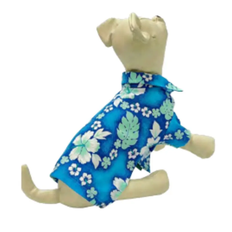 Designer Aloha Blue Leilani Dog Shirt XXS