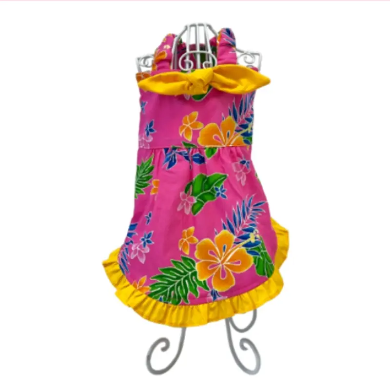 Designer Maui Pink Hibiscus Aloha Dog Dress XXS