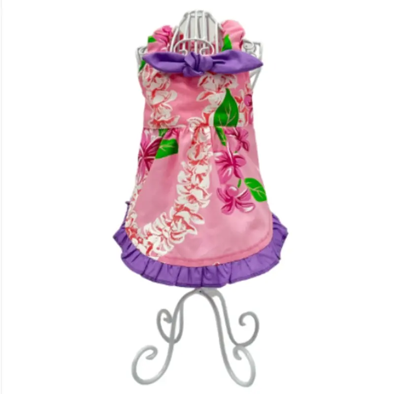 Designer Pink Plumeria Aloha Dog Dress XXS