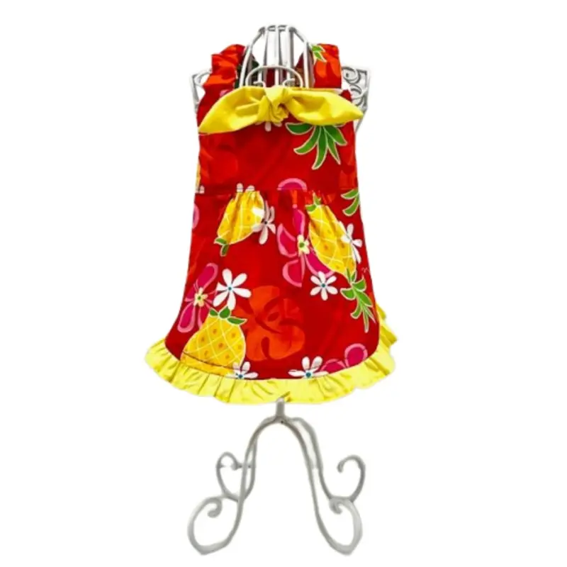 Designer Red Pineapple Aloha Dog Dress XXS