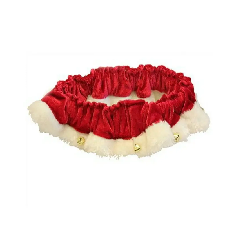 Red Santa Holiday Pet Ruff with Bells