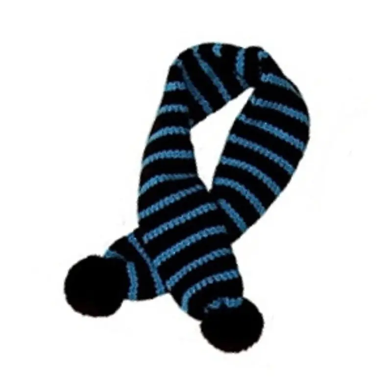 Sassy Knitted Winter Pet Dog Scarf - Brown & Turquoise Small-18 inches