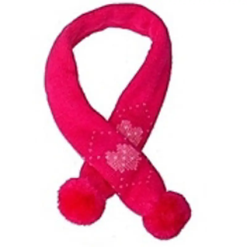 Sassy Knitted Winter Pet Dog Scarf - Pink Hearts Small-18 inches