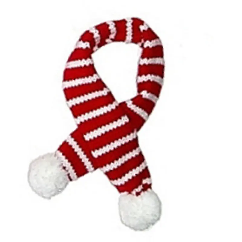 Sassy Knitted Winter Pet Dog Scarf - Red Stripe Small-18 inches
