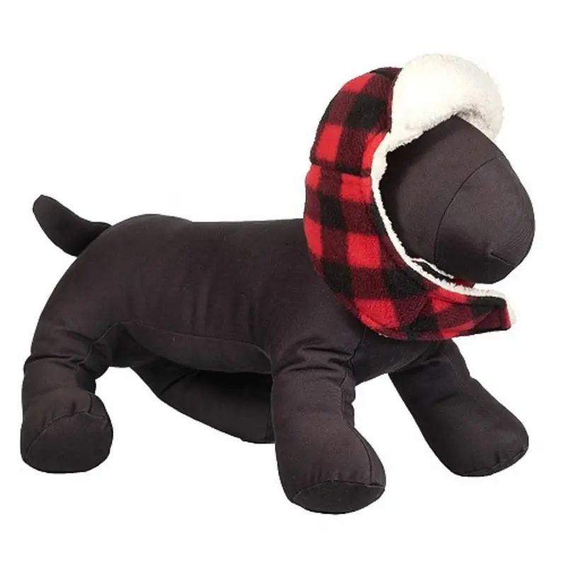 Aviator Dog Hat Red Buffalo Fleece by Worthy Dog XS
