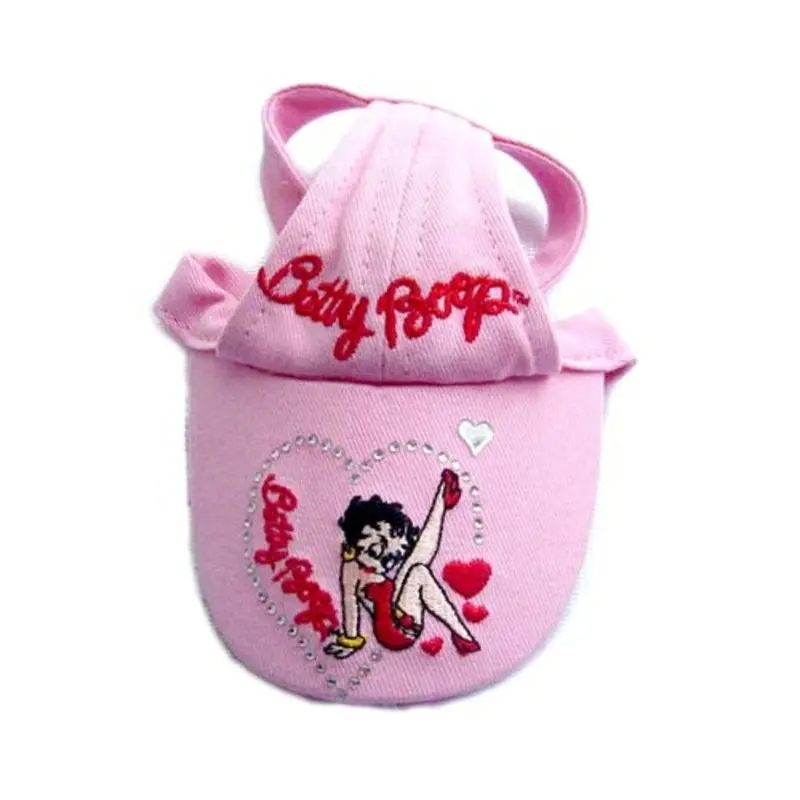 Betty Boop Hearts Pink Dog Visor Cap Small