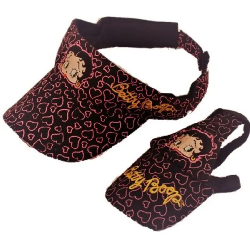 Betty Boop Pink Hearts Black Dog Cap XS - Dog