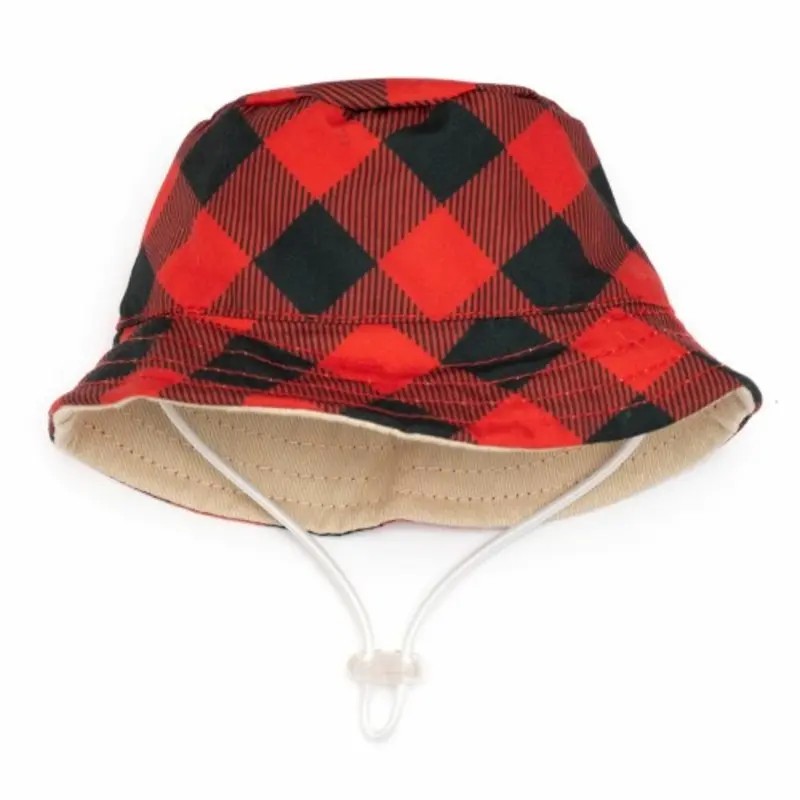 Red Buffalo Bucket Pet Dog Hat Small