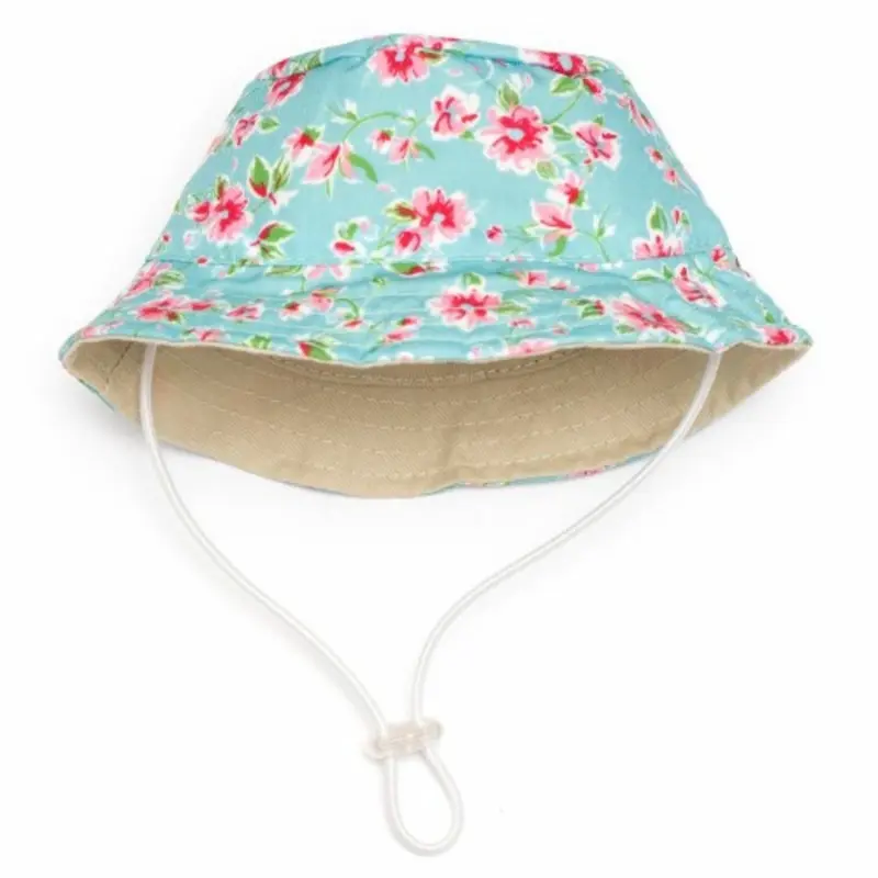 Watercolor Floral Bucket Pet Dog Hat Small