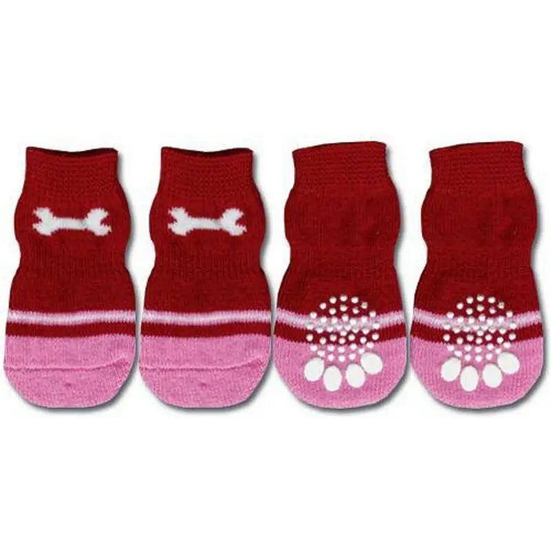 Dog Bone Red Doggy Socks - Size Small Only Small-Last One