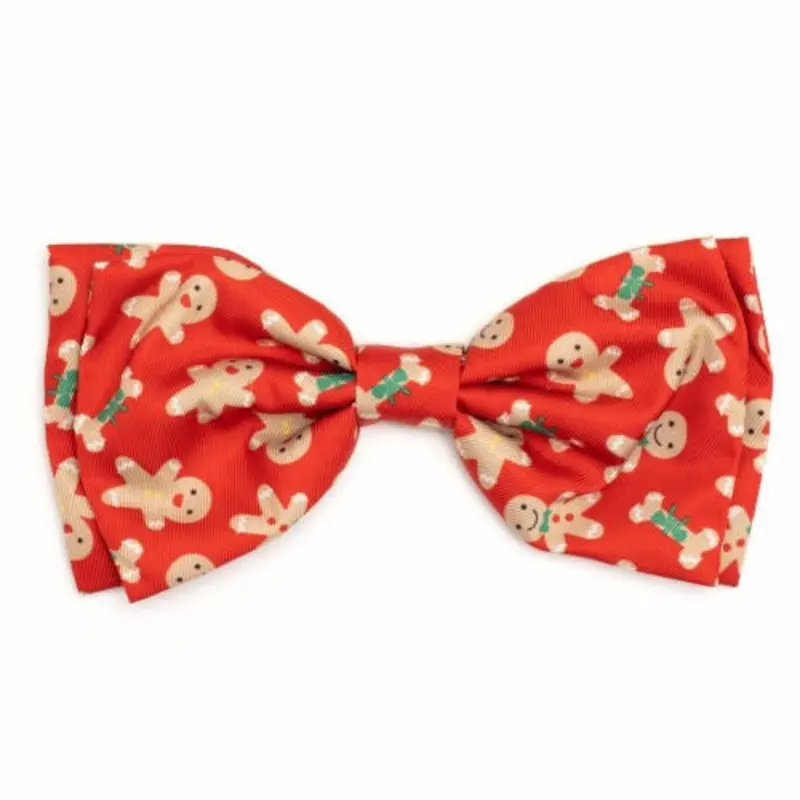 Gingerbread Bones Dog Bow Tie Small