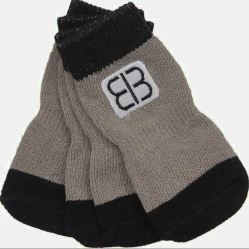 Pet Ego Comfort Traction Control Dog Socks - Black / Grey XS