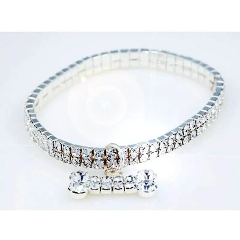 Rhinestone Bling Pet Dog Necklace Sz 8