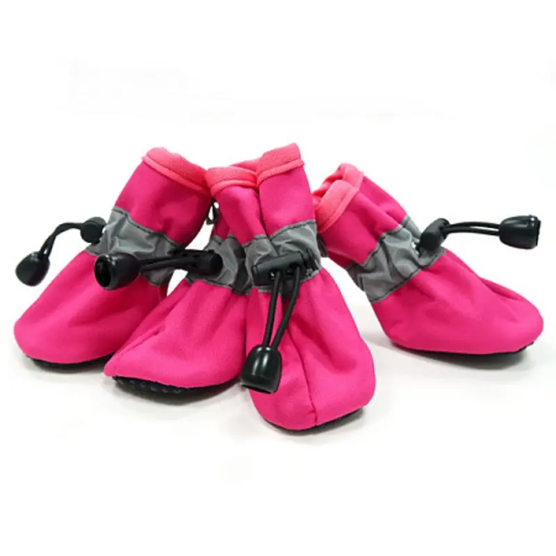 Solid Pink Slip On Dog Boots Medium