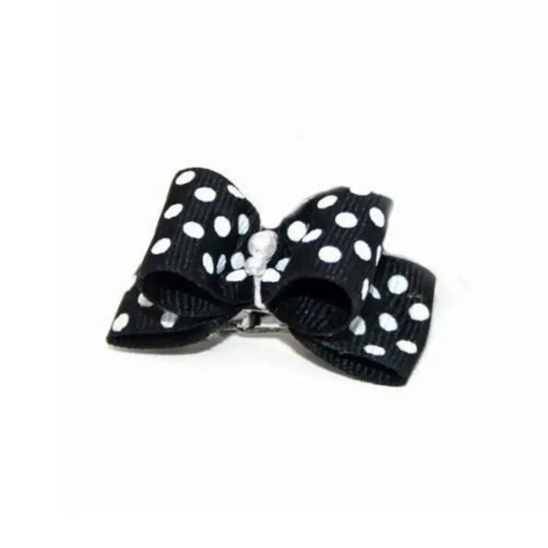 Black Mini Polka Dot Pet Barrette One Size