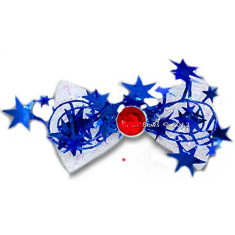 Dog Bow Barrette - Patriotic and Proud Alligator Clip