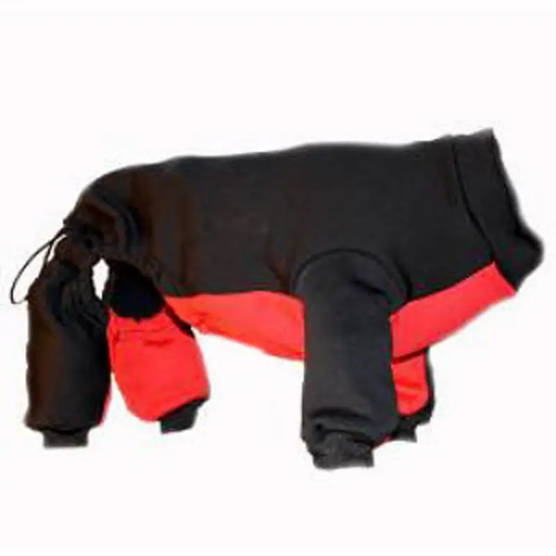 Dog Overall Snowsuit - Black/Red - 5 - 110 lbs XXS