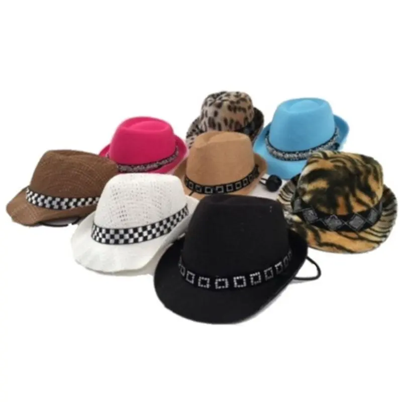 Felt Fedora Pet Dog Hat Pink Felt