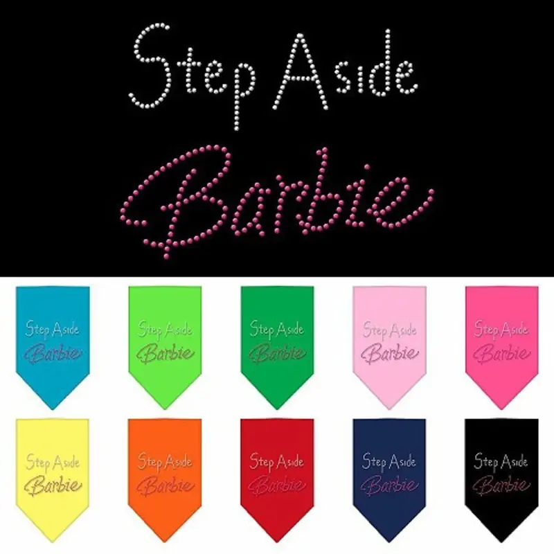 Step Aside Barbie Rhinestone Dog Bandana Small  - 14" x 14" square