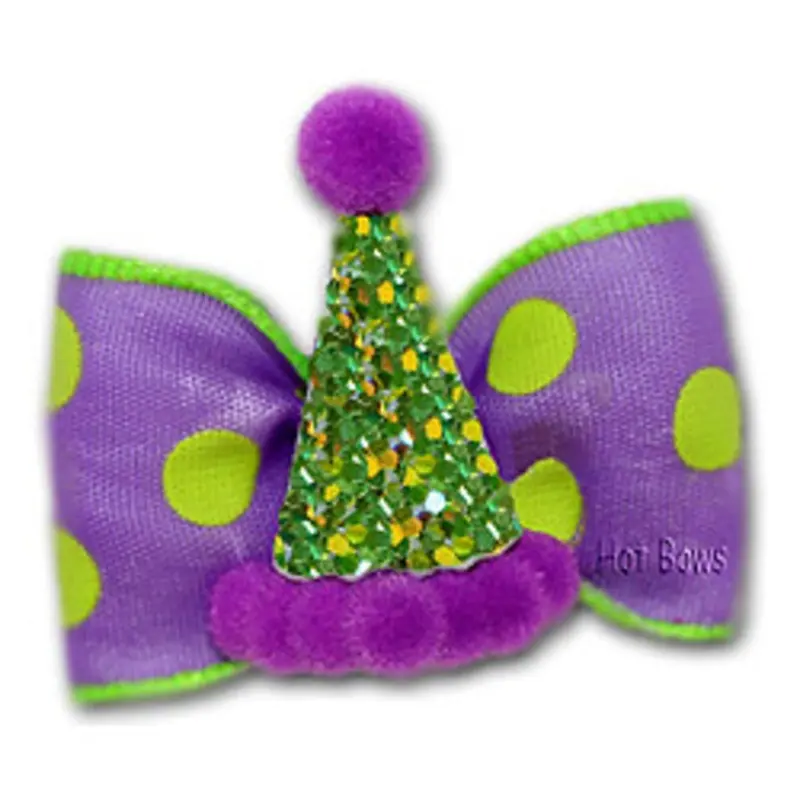 Dog Bow Barrette - Celebrations Party Hat Latex Bands