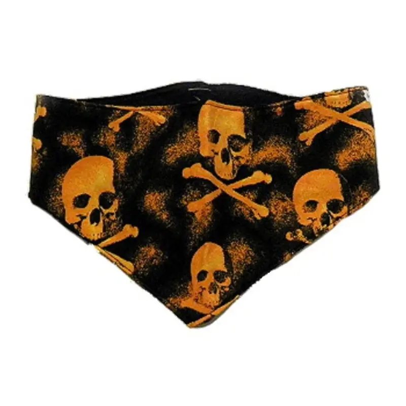 Dog Bandana - Orange Skulls