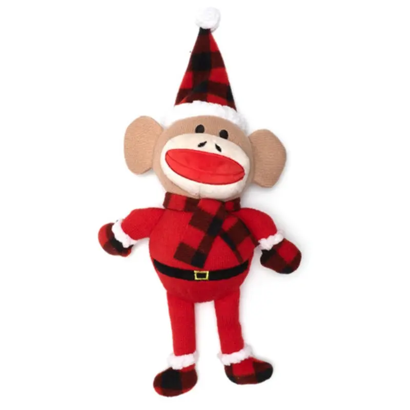 Buffalo Sock Monkey Dog Toy One Size